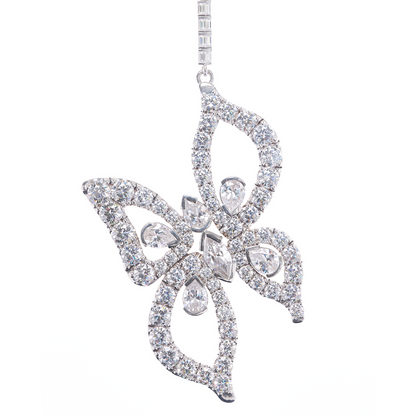 Metamorphosis Couture Diamond Lariat Necklace W/ Butterfly