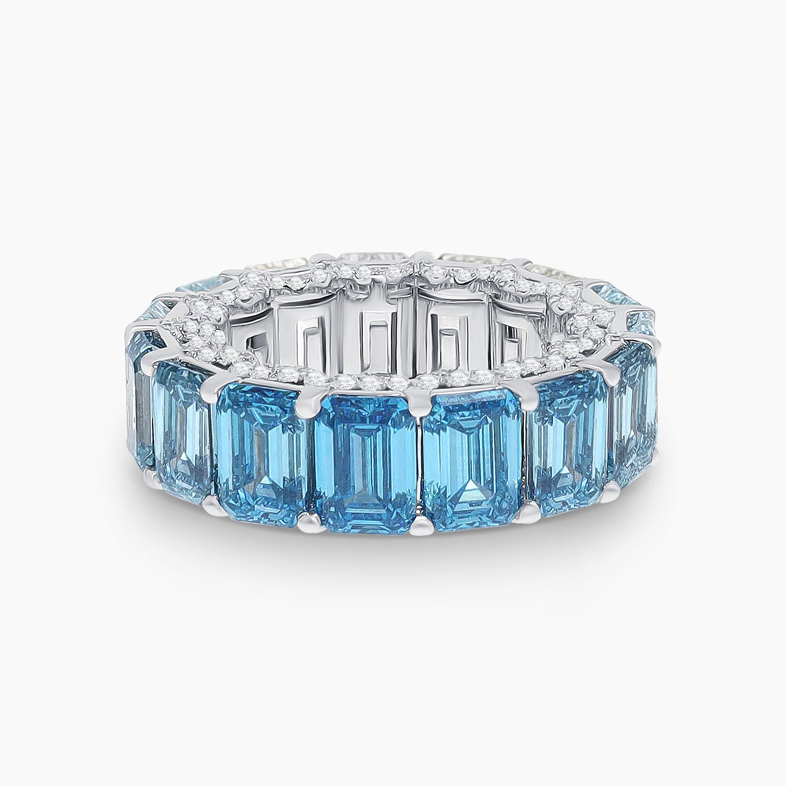 Blue Ombré Lab Diamond Anniversary Band