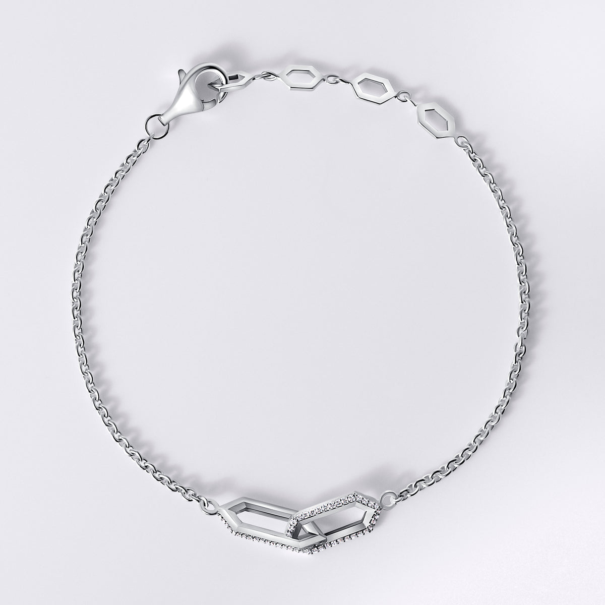 Legacy Love Interlocking Diamond Bracelet, Sterling Silver