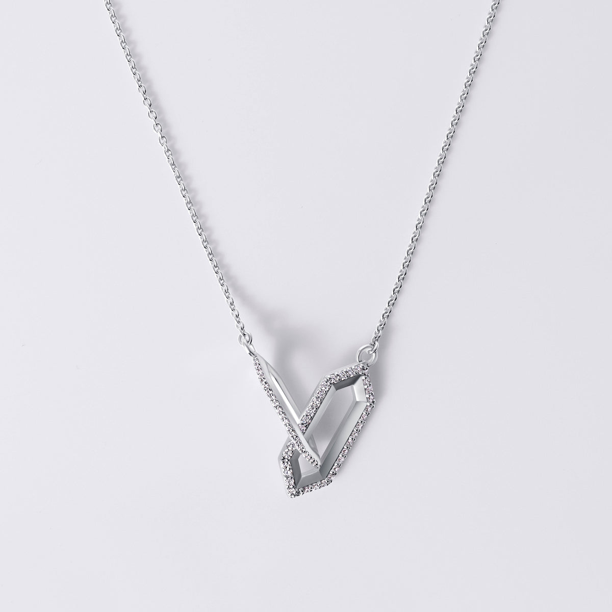 Legacy Love Interlocking Diamond Necklace, Sterling Silver