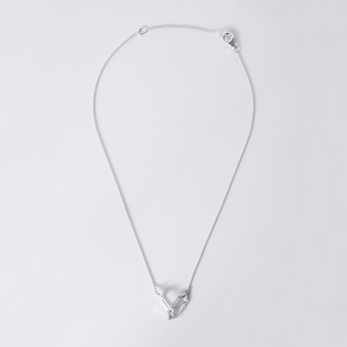 Legacy Love Interlocking Diamond Necklace, Sterling Silver
