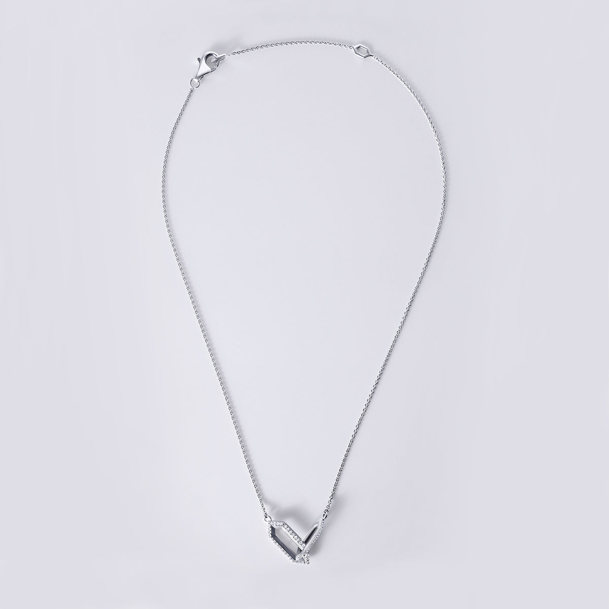 Legacy Love Interlocking Diamond Necklace, Sterling Silver