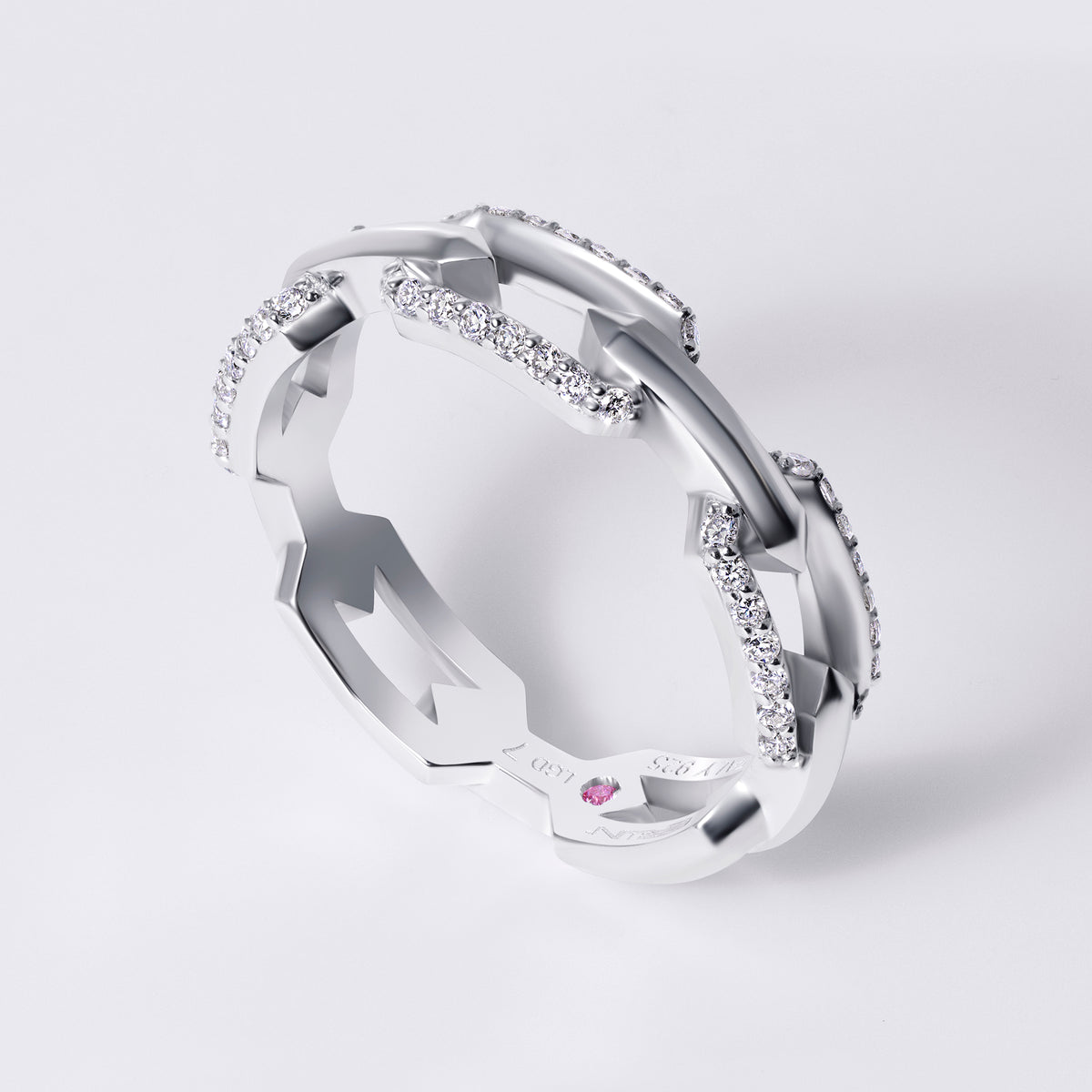 Legacy Love Link Diamond Ring, Sterling Silver