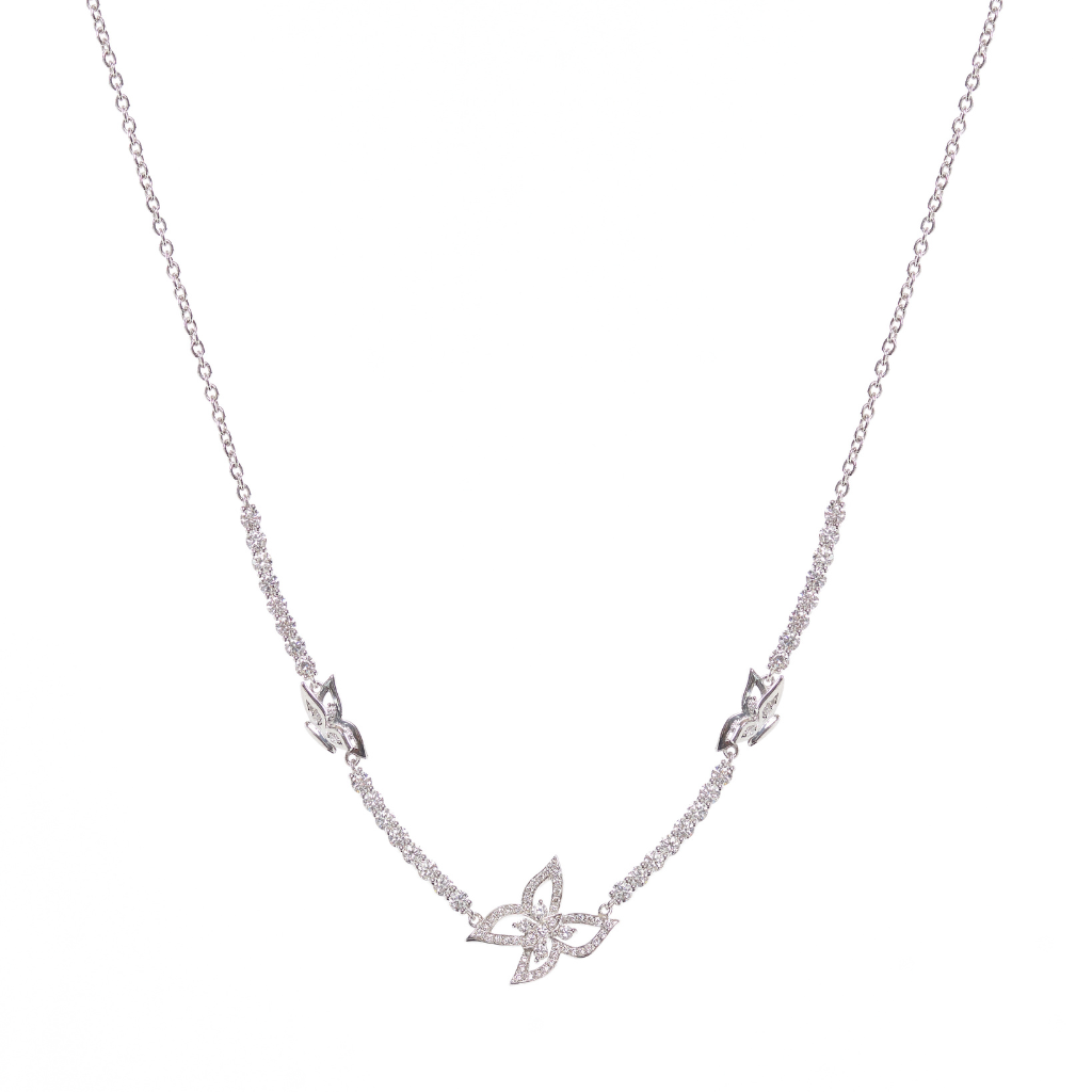 Metamorphosis Diamond Butterfly Line Necklace