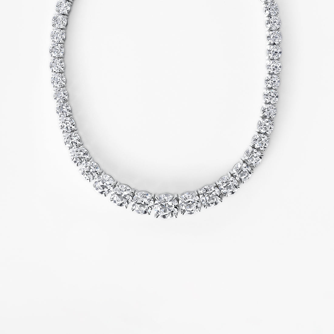 Round Diamond Graduating Collar Necklace