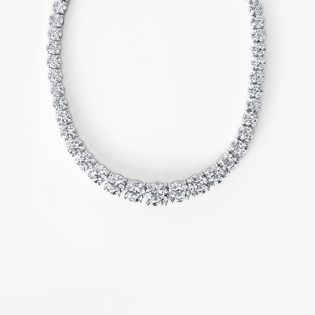 Round Diamond Graduating Collar Necklace