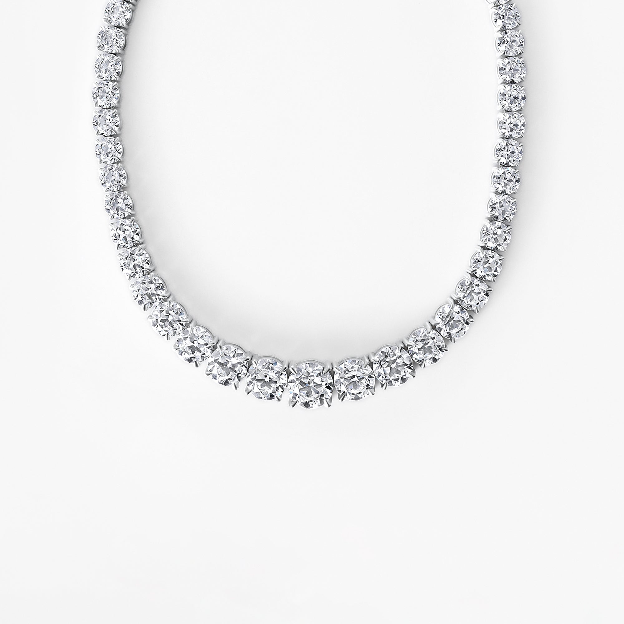 Round Diamond Graduating Collar Necklace