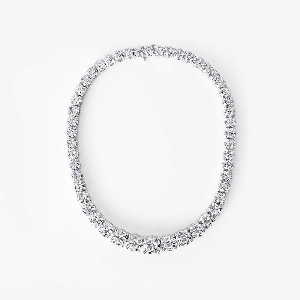 Round Diamond Graduating Collar Necklace