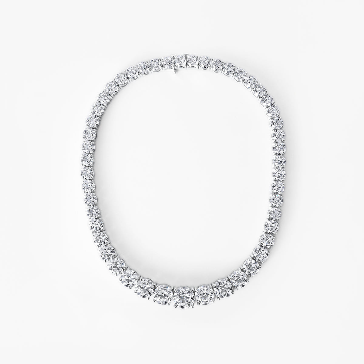 Round Diamond Graduating Collar Necklace