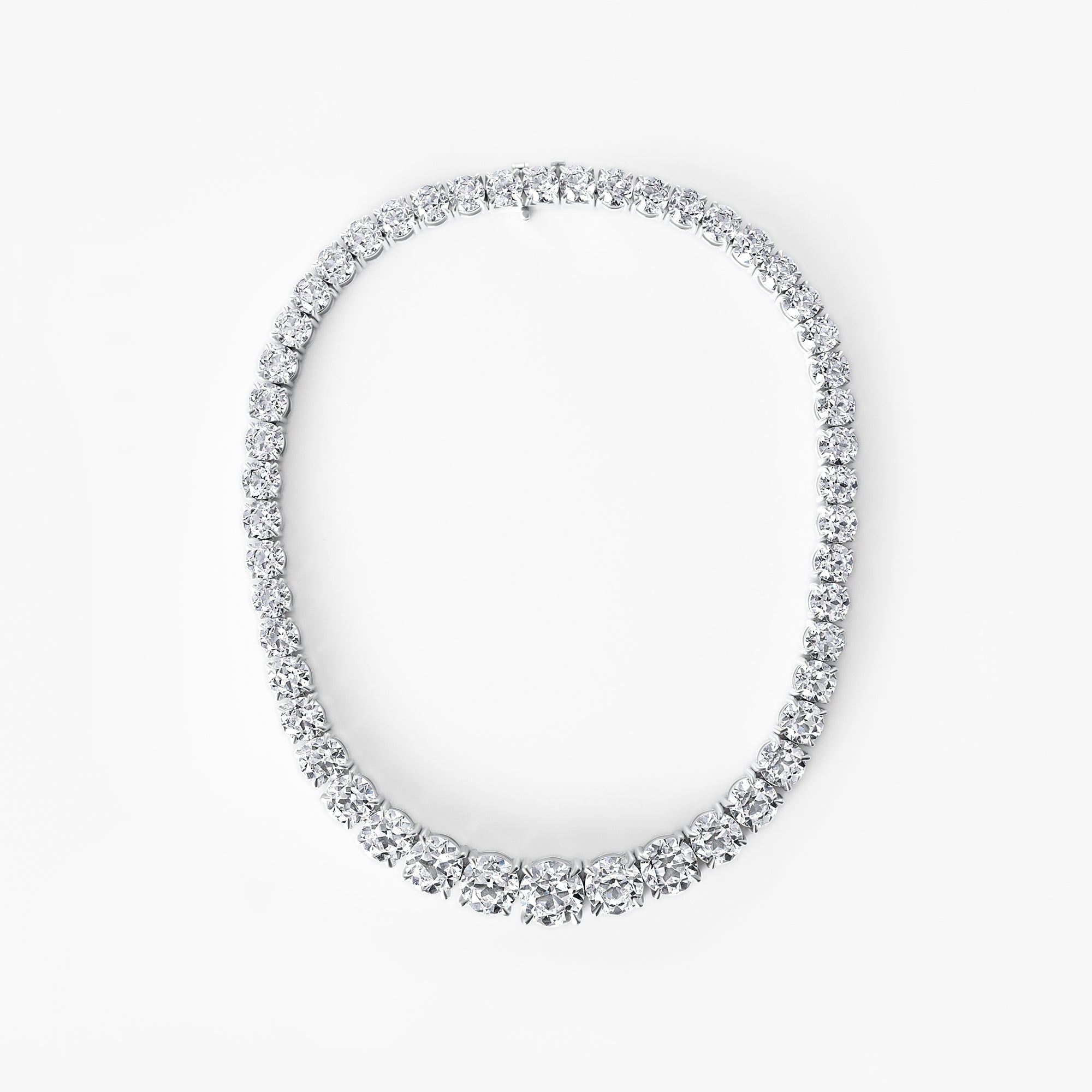 Round Diamond Graduating Collar Necklace