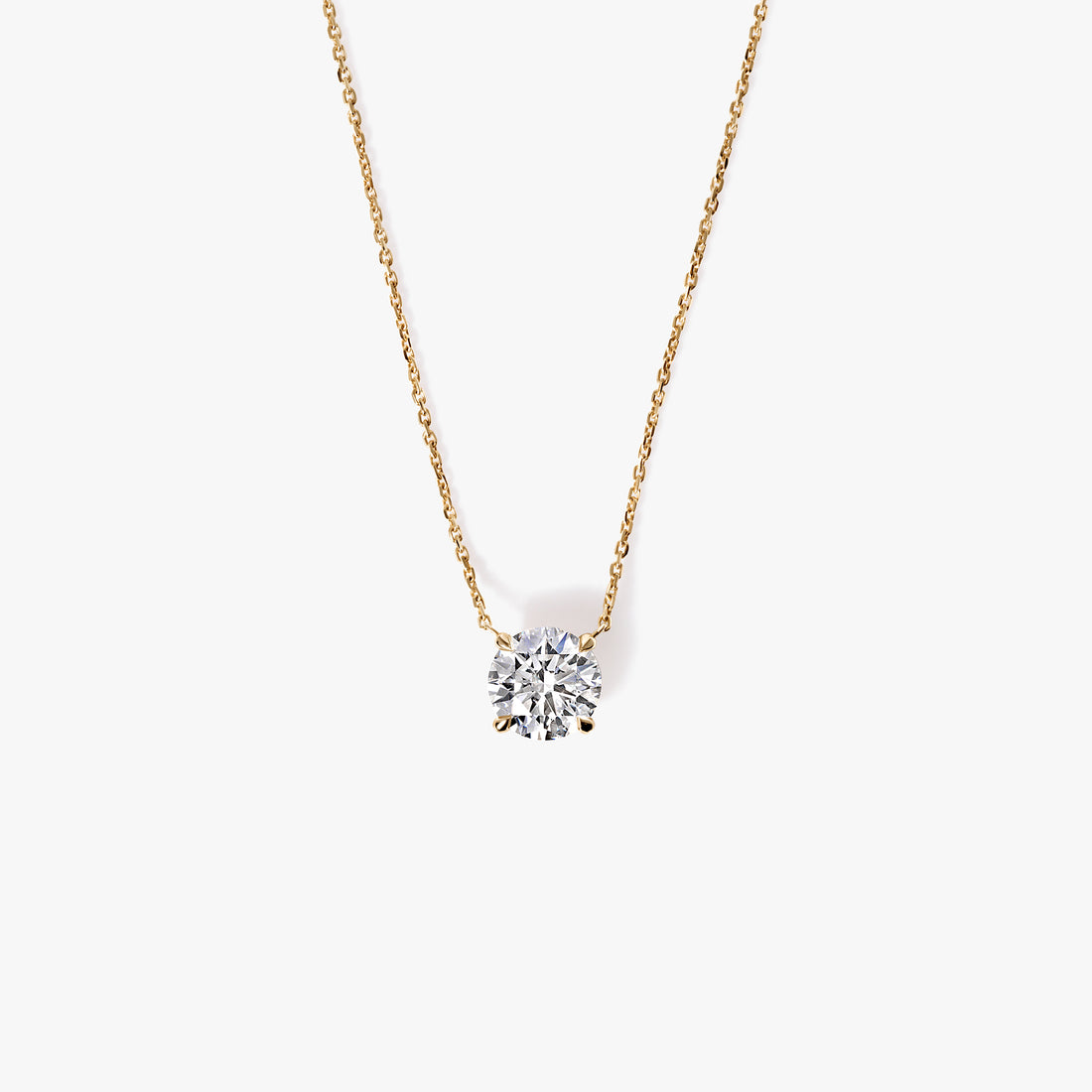 Round Diamond Solitaire Pendant Necklace