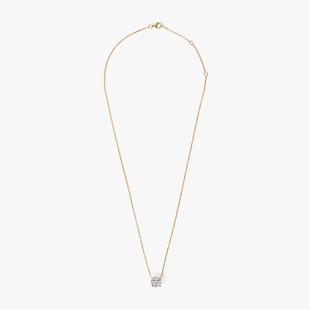 Round Diamond Solitaire Pendant Necklace