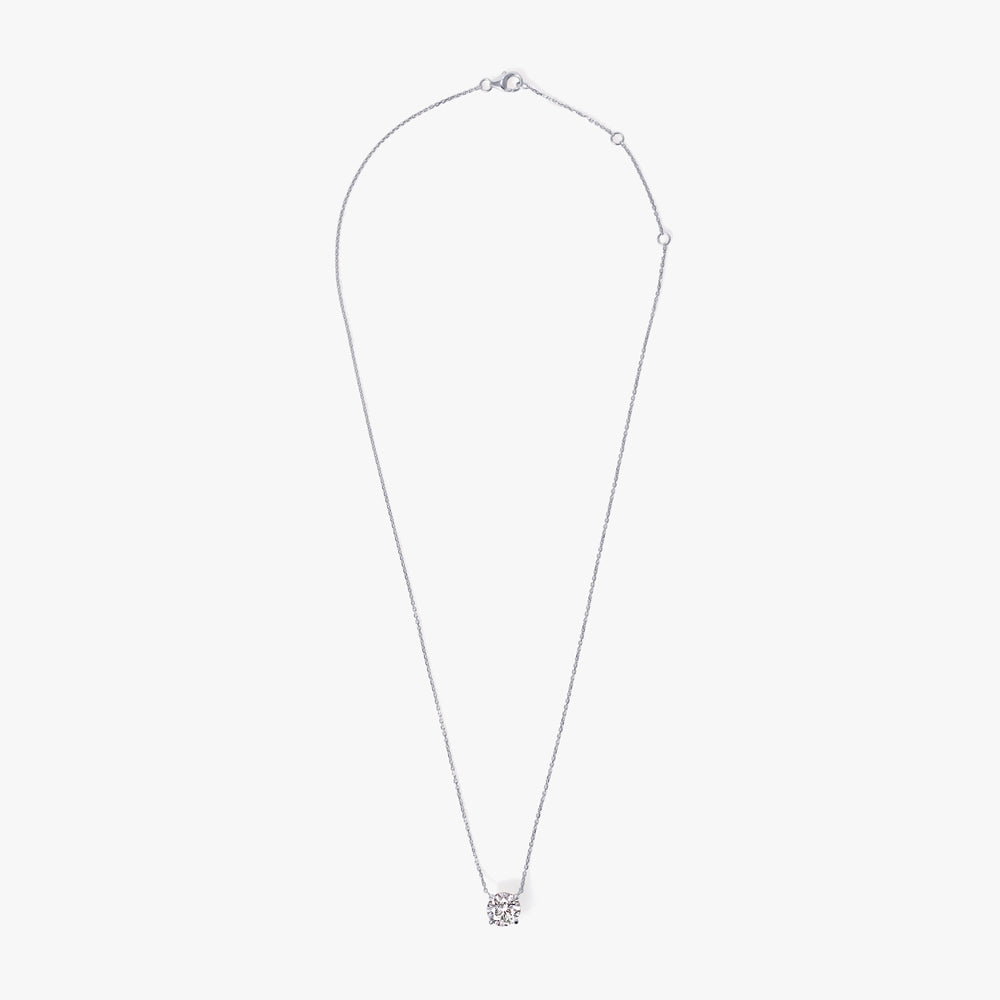 Round Diamond Solitaire Pendant Necklace