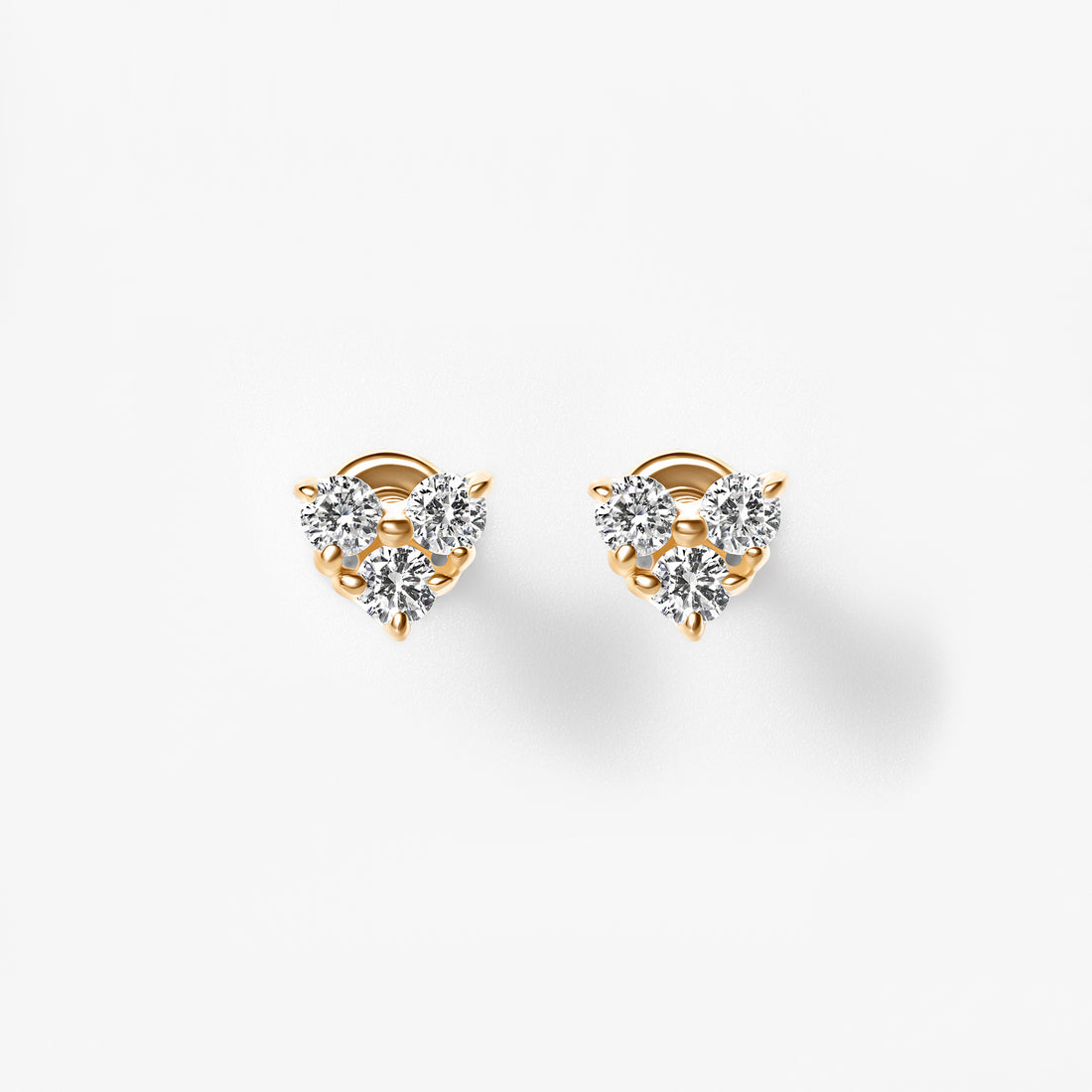 Round Diamond Cluster Flatback Earrings