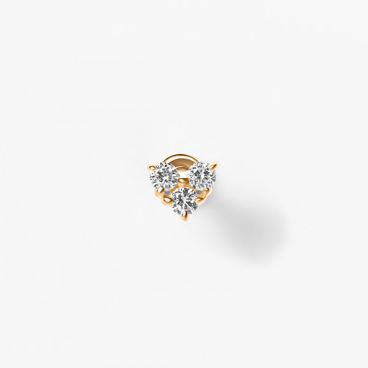 Round Diamond Trio Cluster Stud Earrings