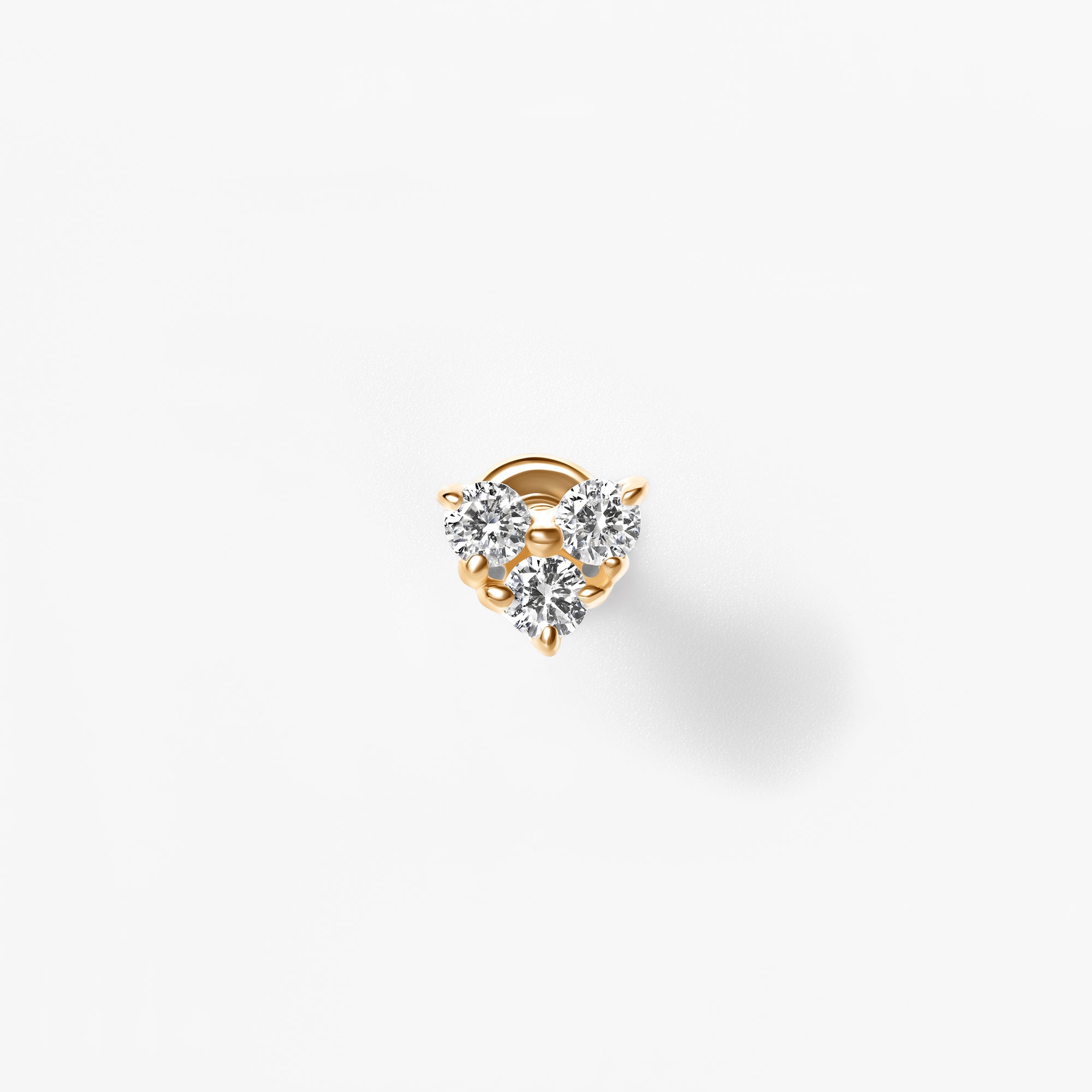 Round Diamond Trio Cluster Stud Earrings