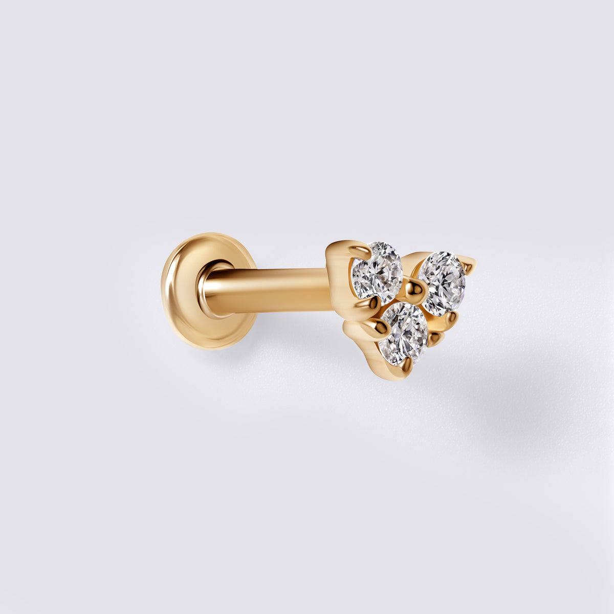 Round Diamond Trio Cluster Stud Earrings