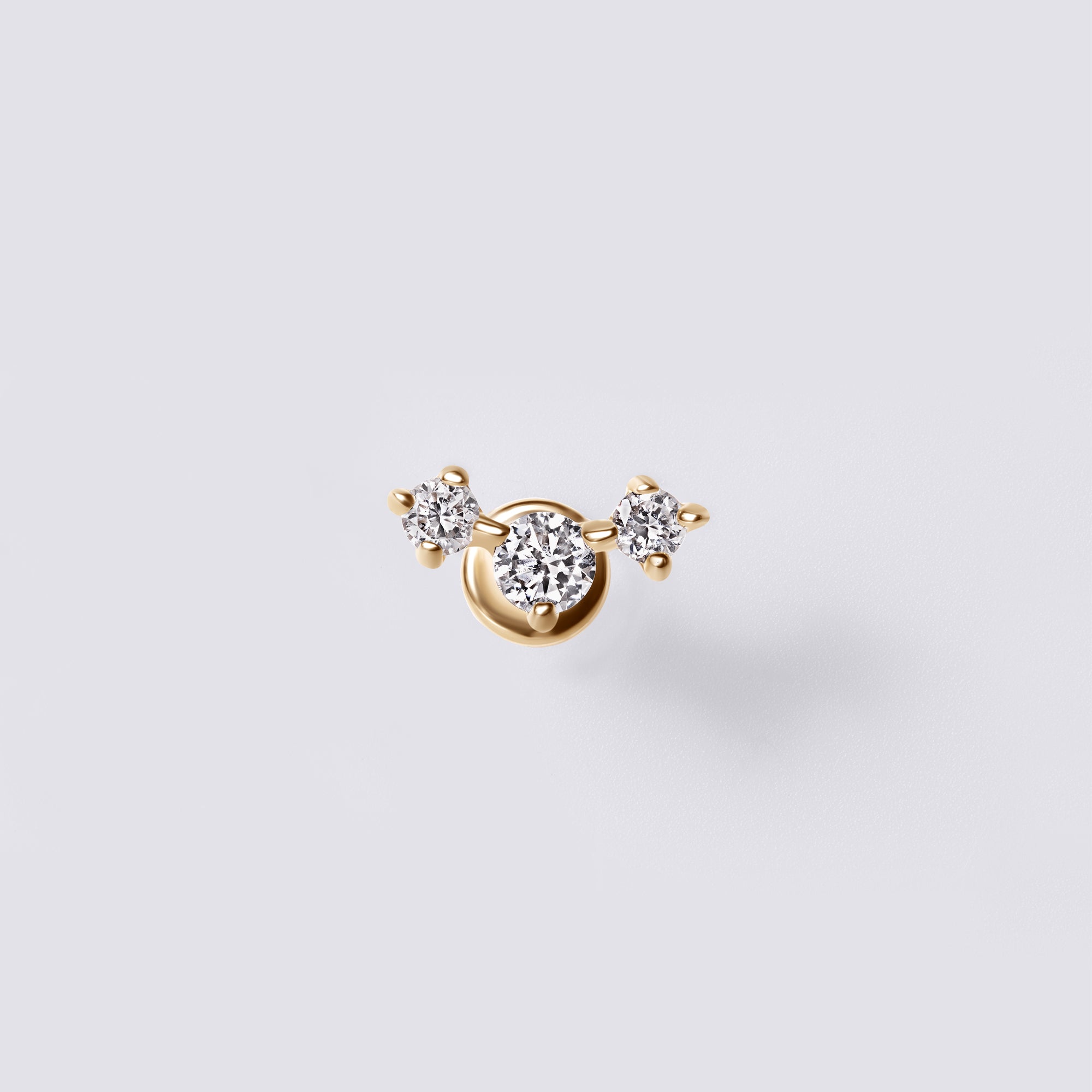 Round Diamond Trio Mini Crawler Stud Earrings