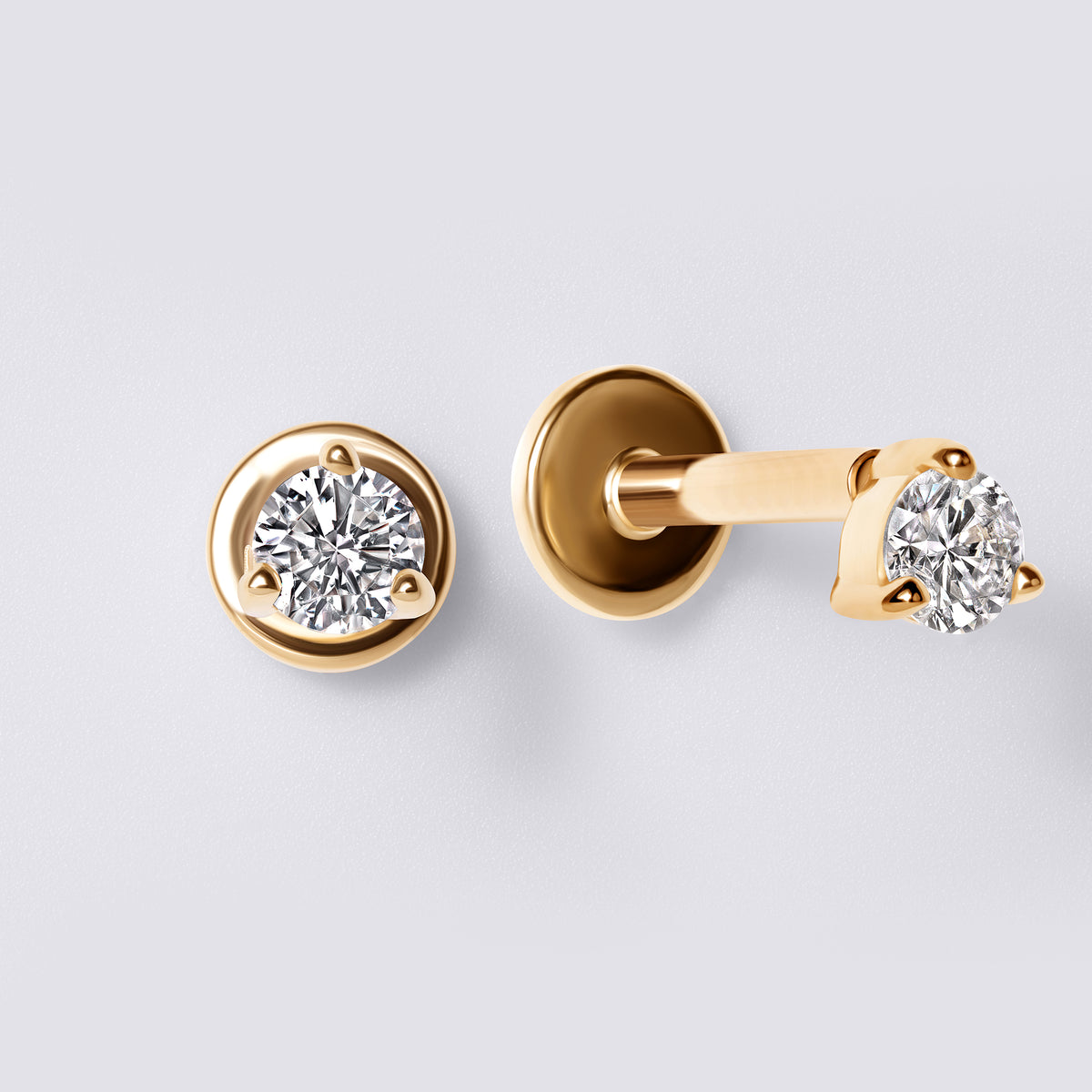 Round Diamond Mini Stud Earrings