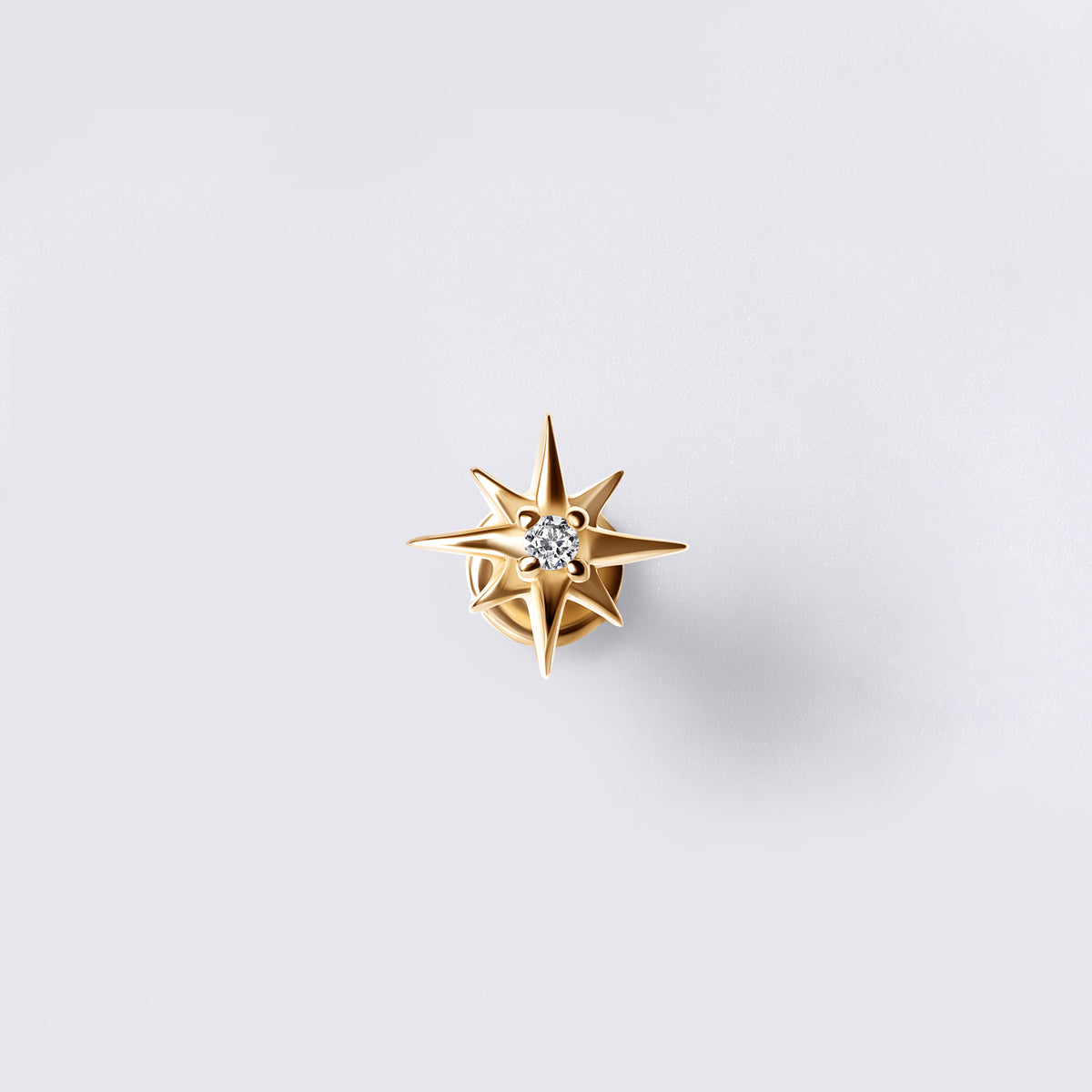 Round Diamond Starburst Stud Earrings