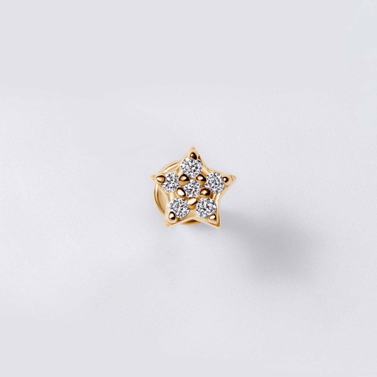 Round Diamond Star Cluster Stud Earrings