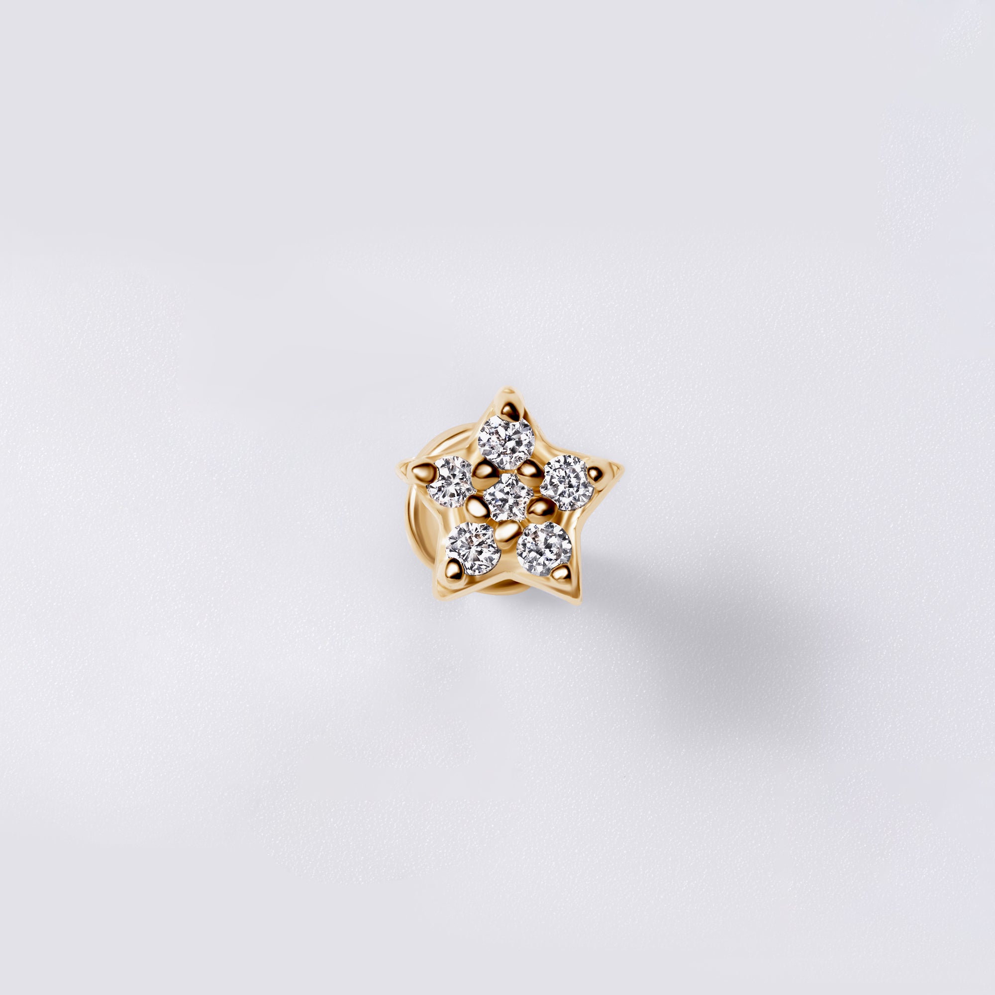 Round Diamond Star Cluster Stud Earrings