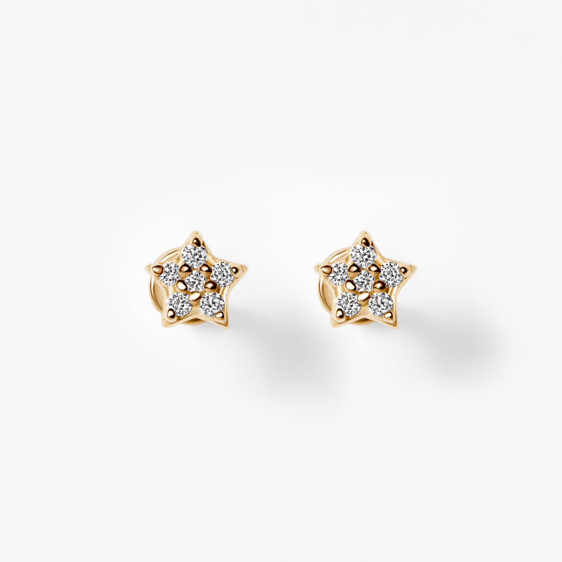 Diamond Star Cluster Flatback Stud Earrings