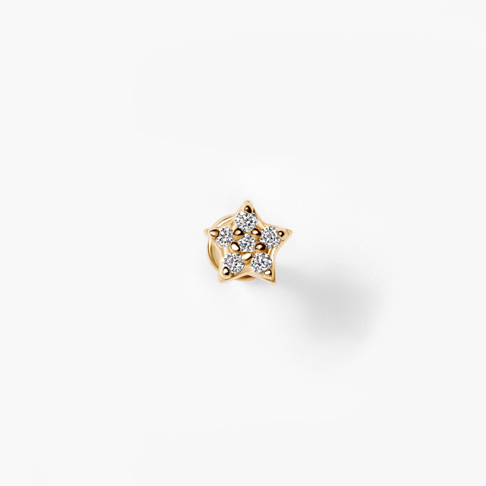 Diamond Star Cluster Flatback Stud Earrings