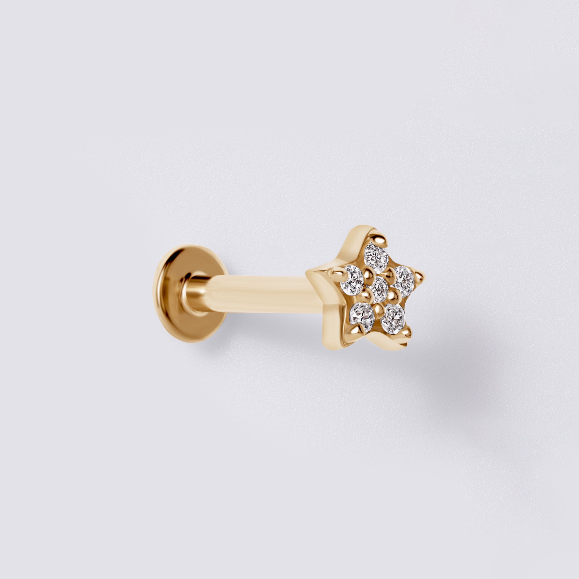 Round Diamond Star Cluster Stud Earrings