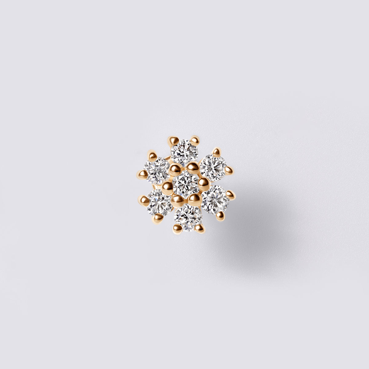 Round Diamond Cluster Flower Stud Earrings