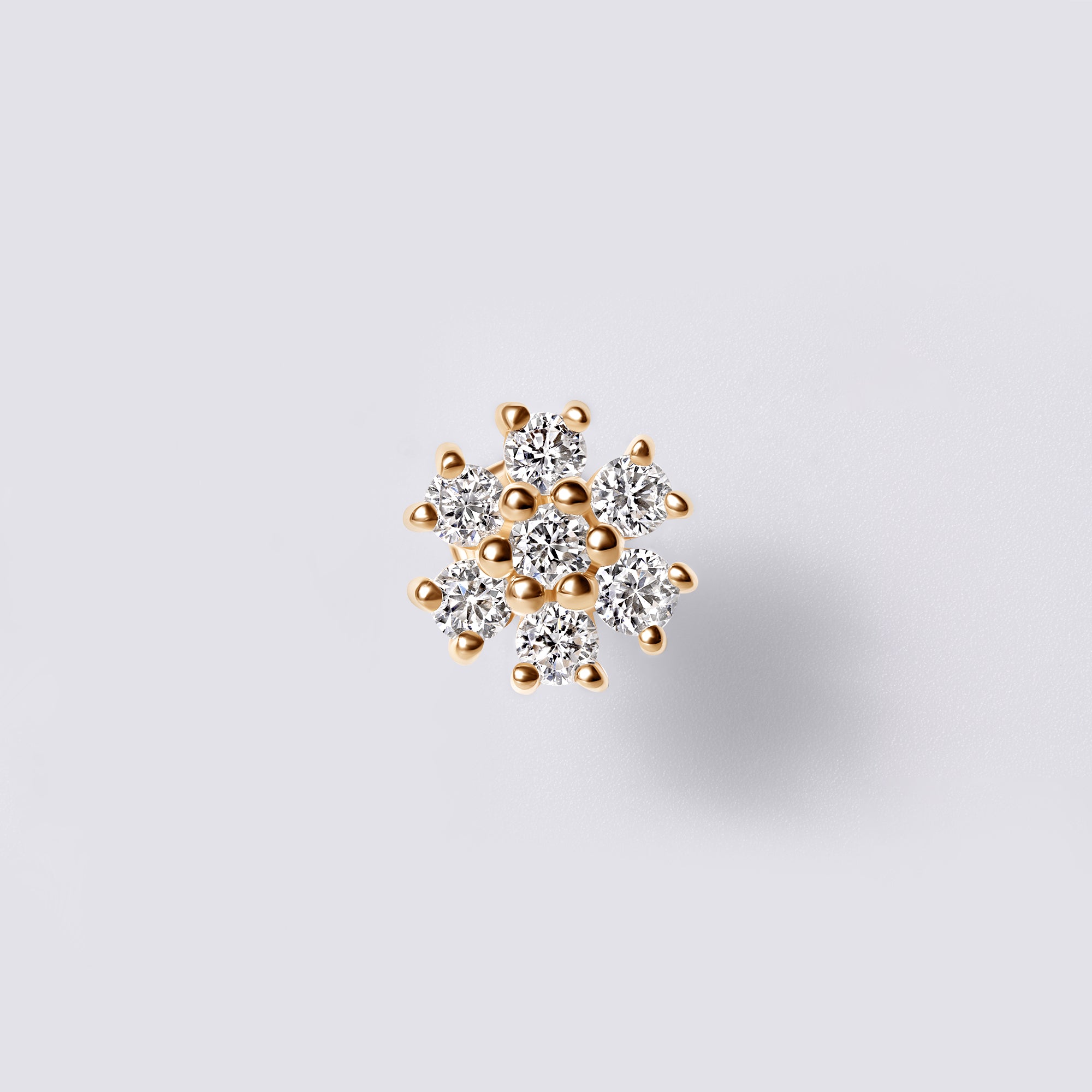 Round Diamond Cluster Flower Stud Earrings