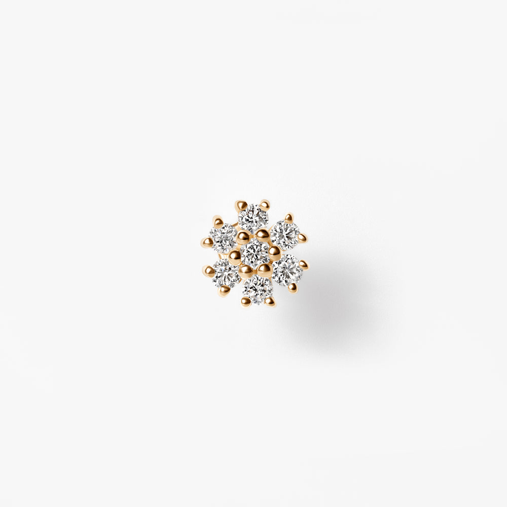 Diamond Flower Cluster Flatback Stud Earrings