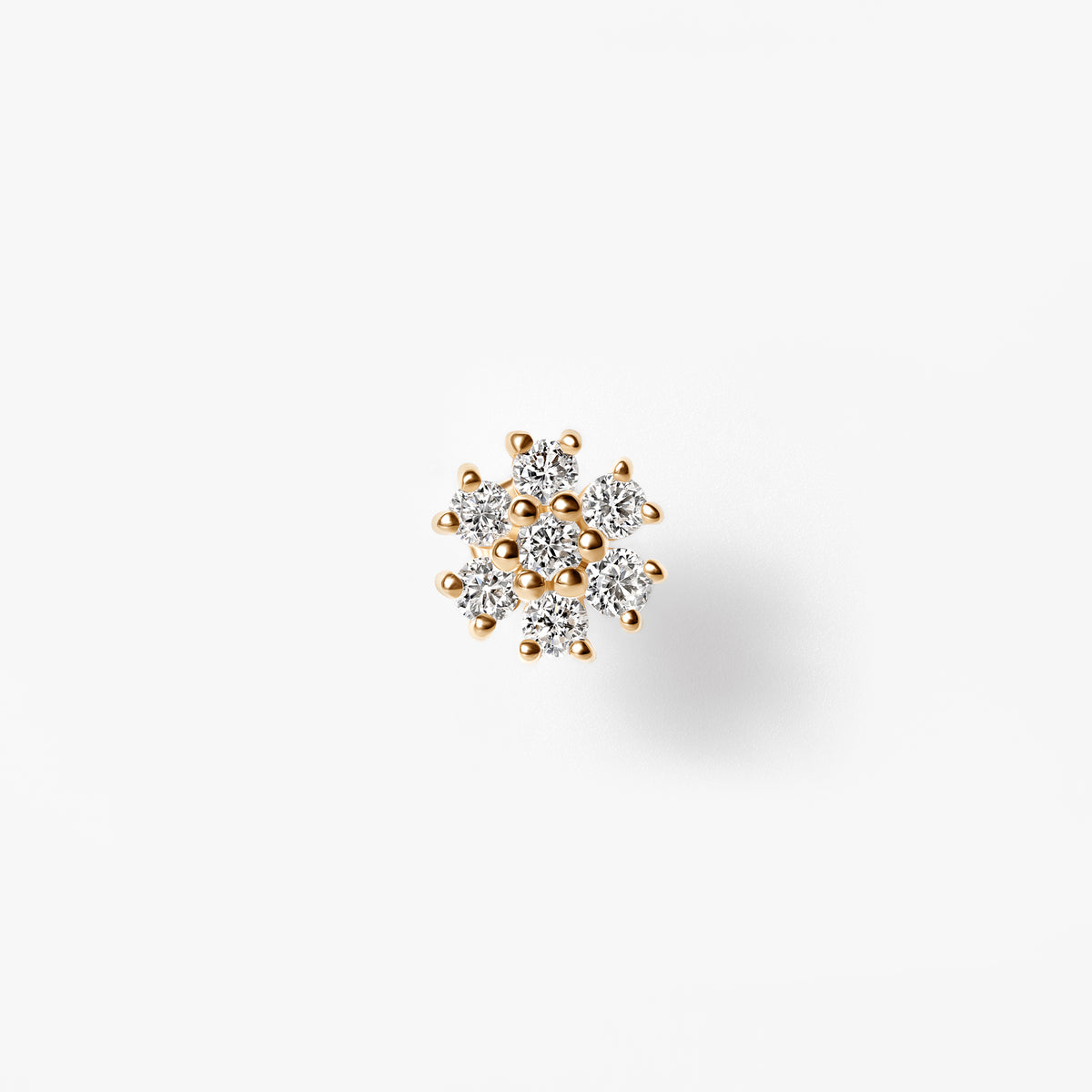 Round Diamond Cluster Flower Stud Earrings