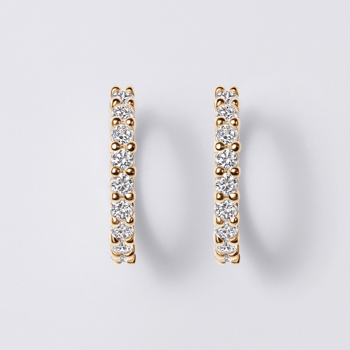 Round Diamond Pavé Huggie Earrings