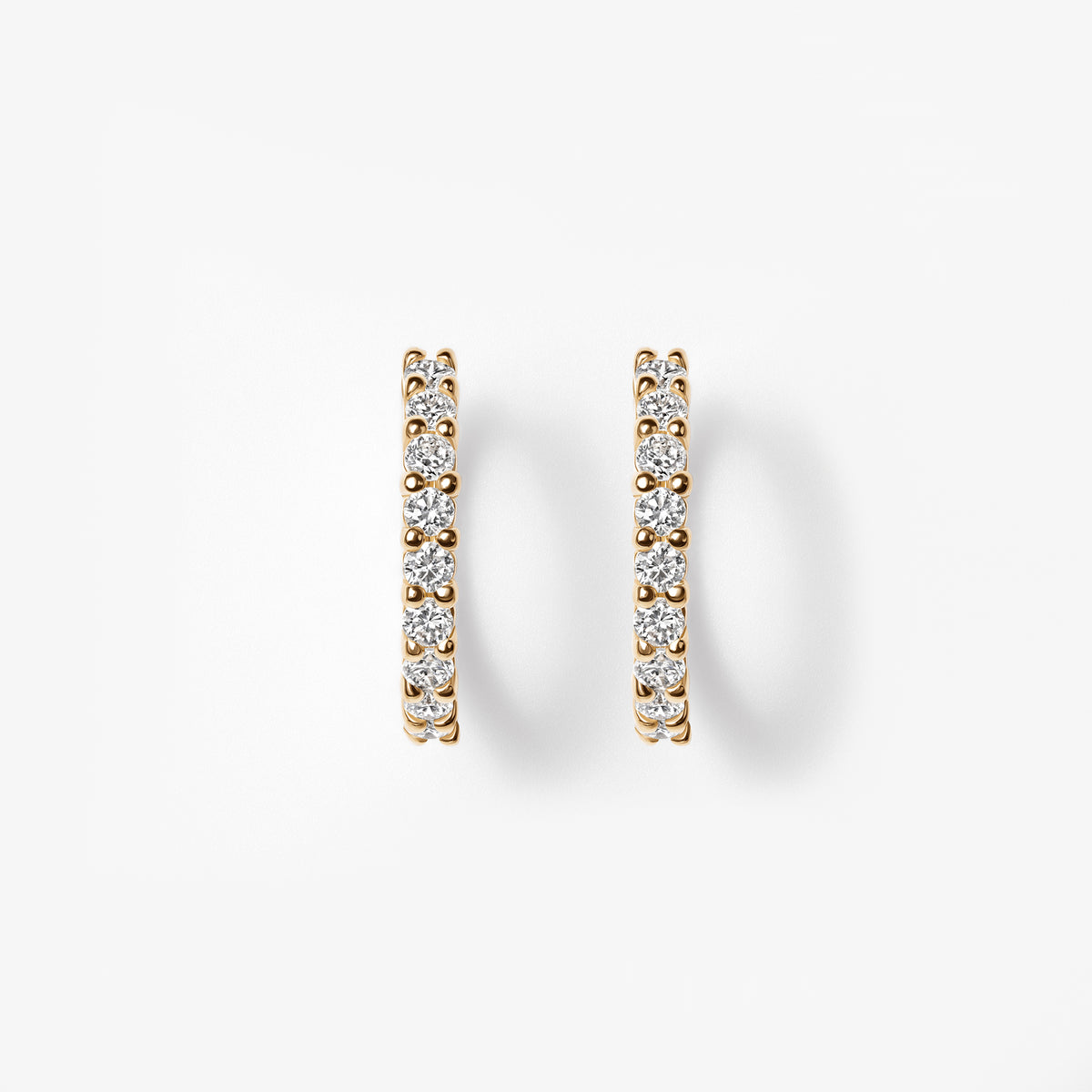 Round Diamond Pavé Huggie Earrings