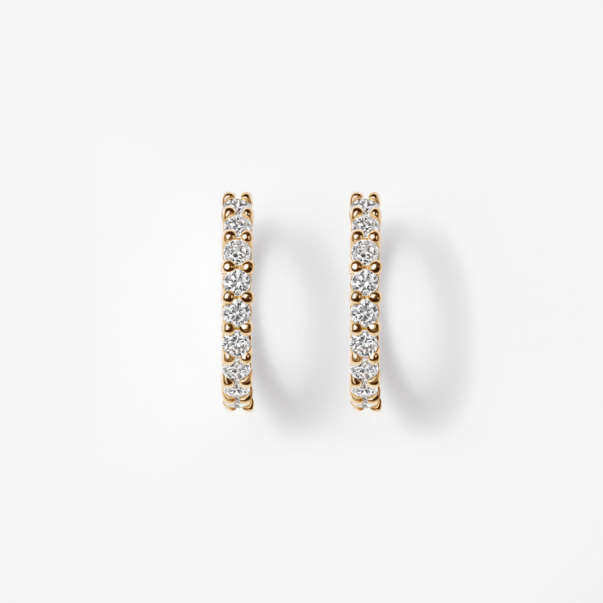 Round Diamond Pavé Huggie Earrings