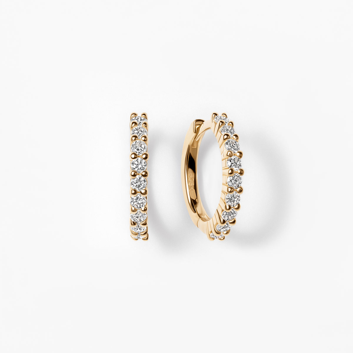 Round Diamond Pavé Huggie Earrings
