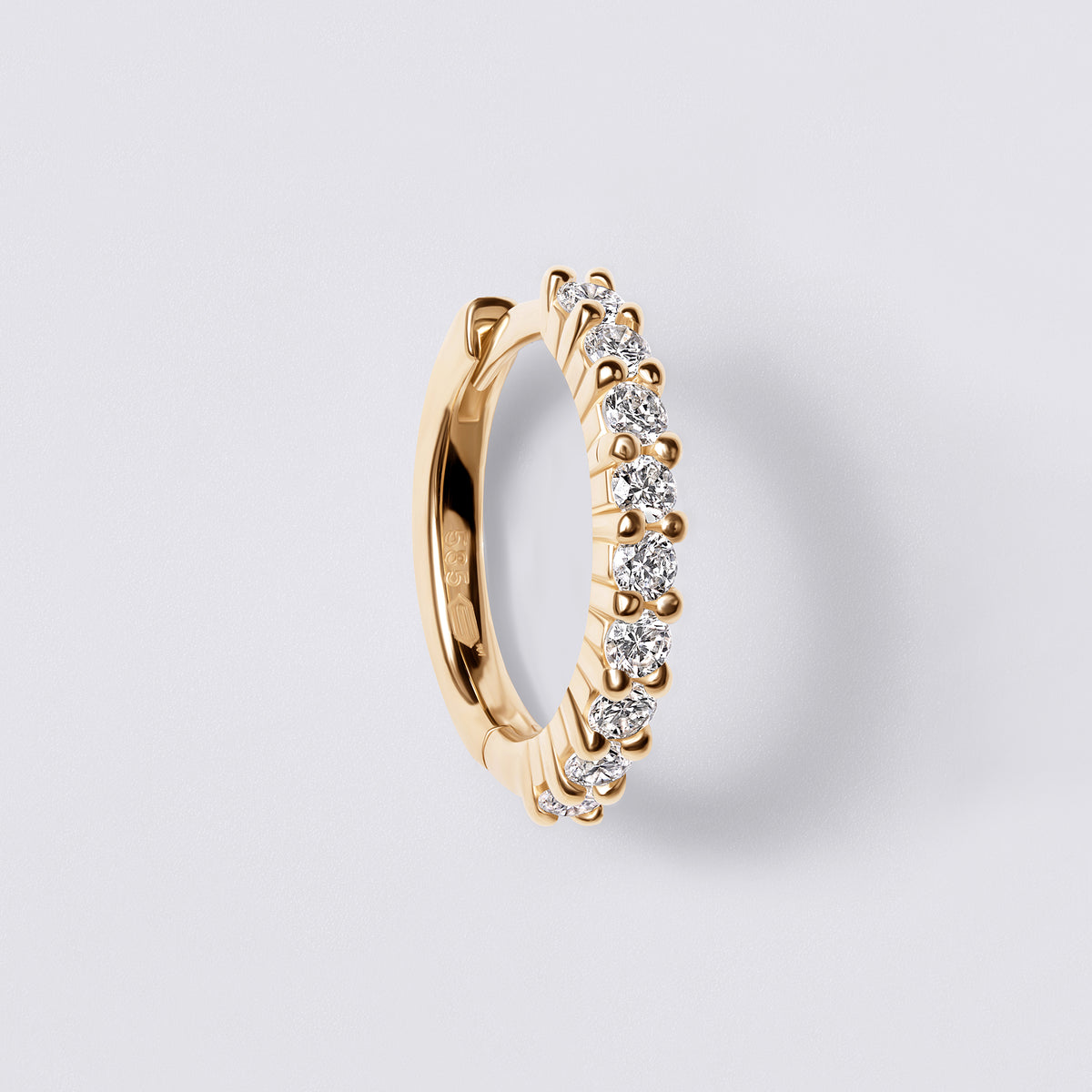 Round Diamond Pavé Huggie Earrings