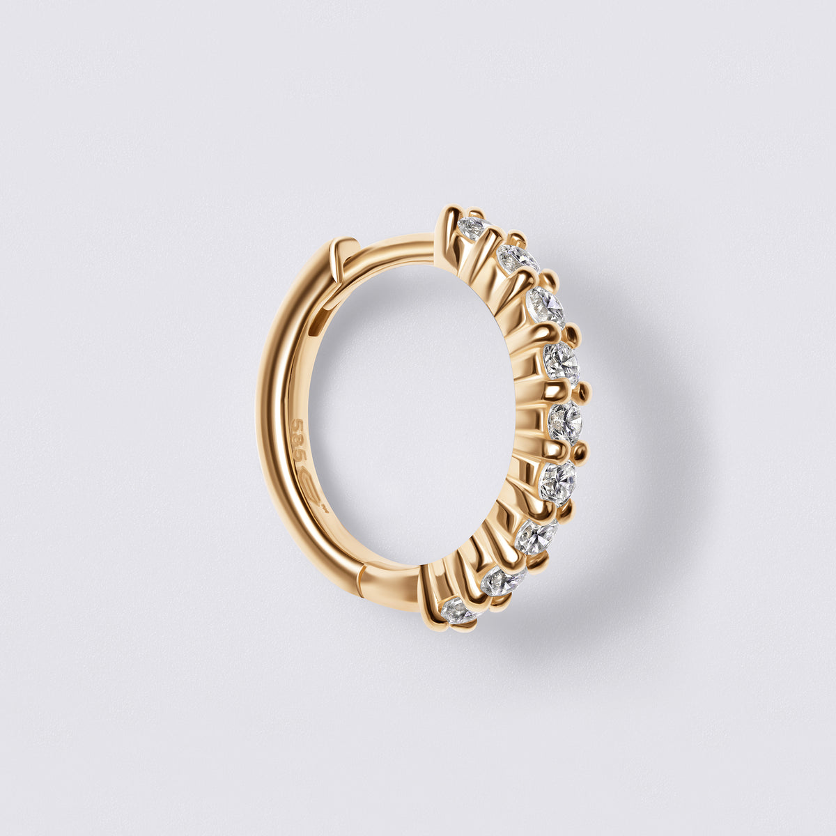 Round Diamond Pavé Huggie Earrings