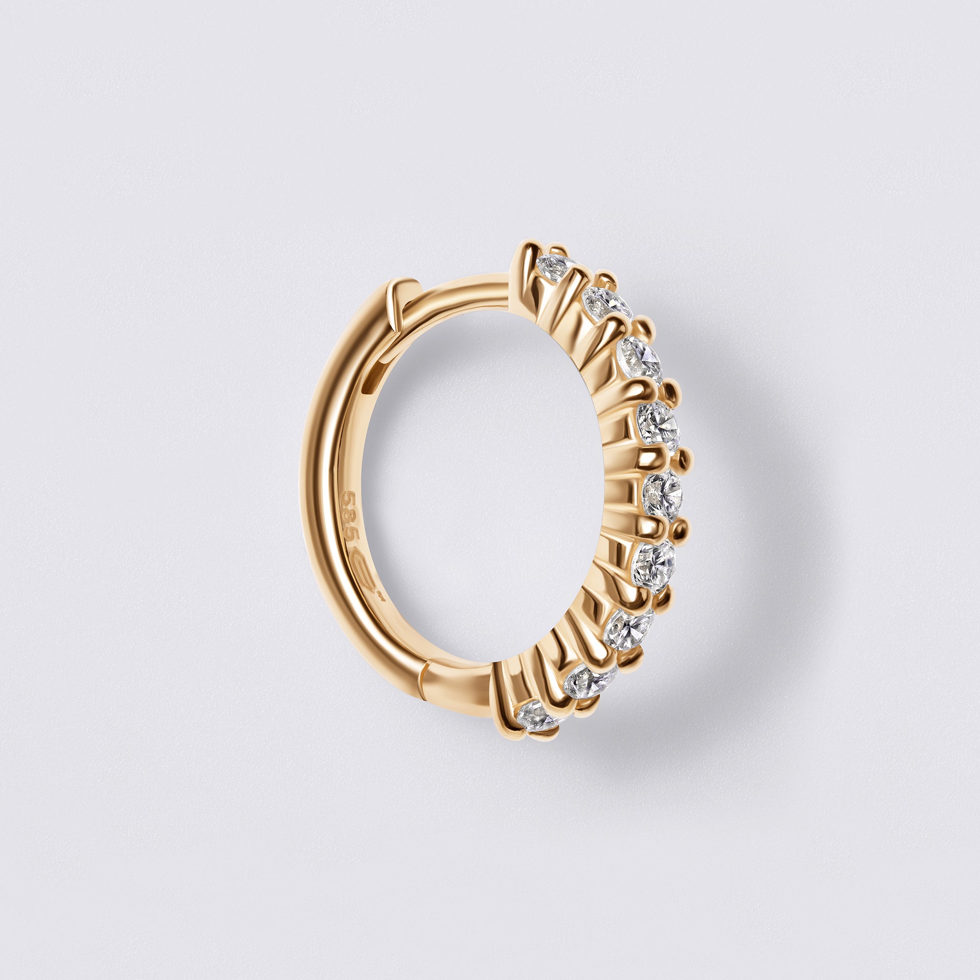 Round Diamond Pavé Huggie Earrings