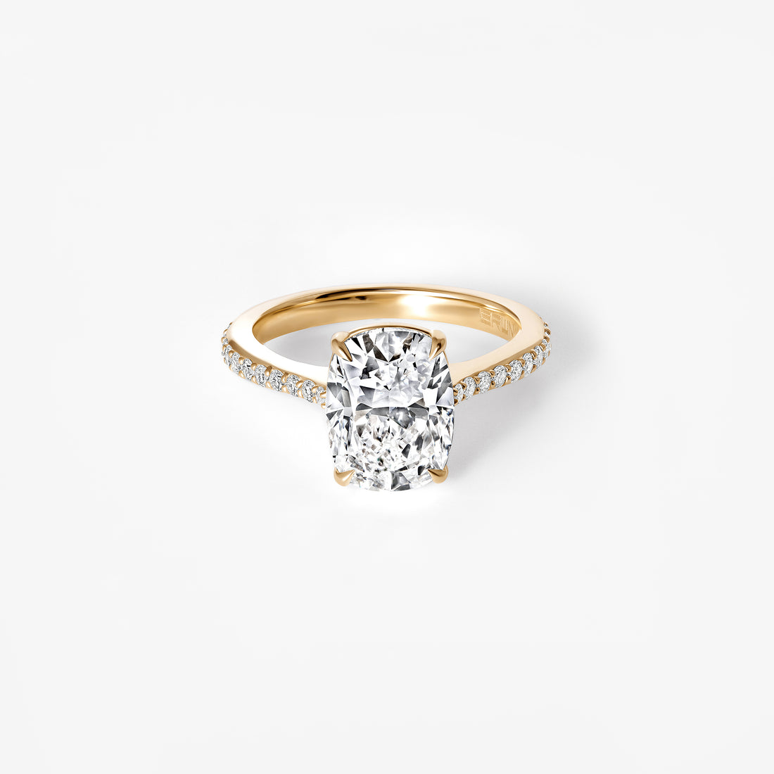 3.11CT Elongated Cushion Pavé Engagement Ring