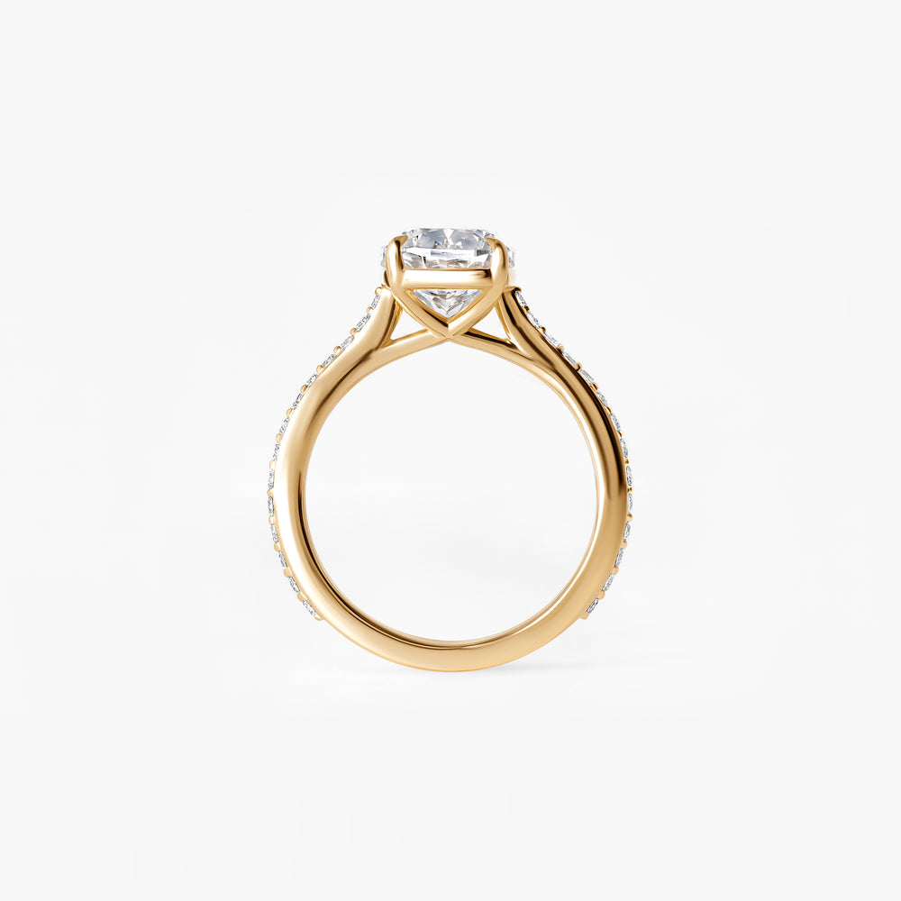 3.11CT Elongated Cushion Pavé Engagement Ring