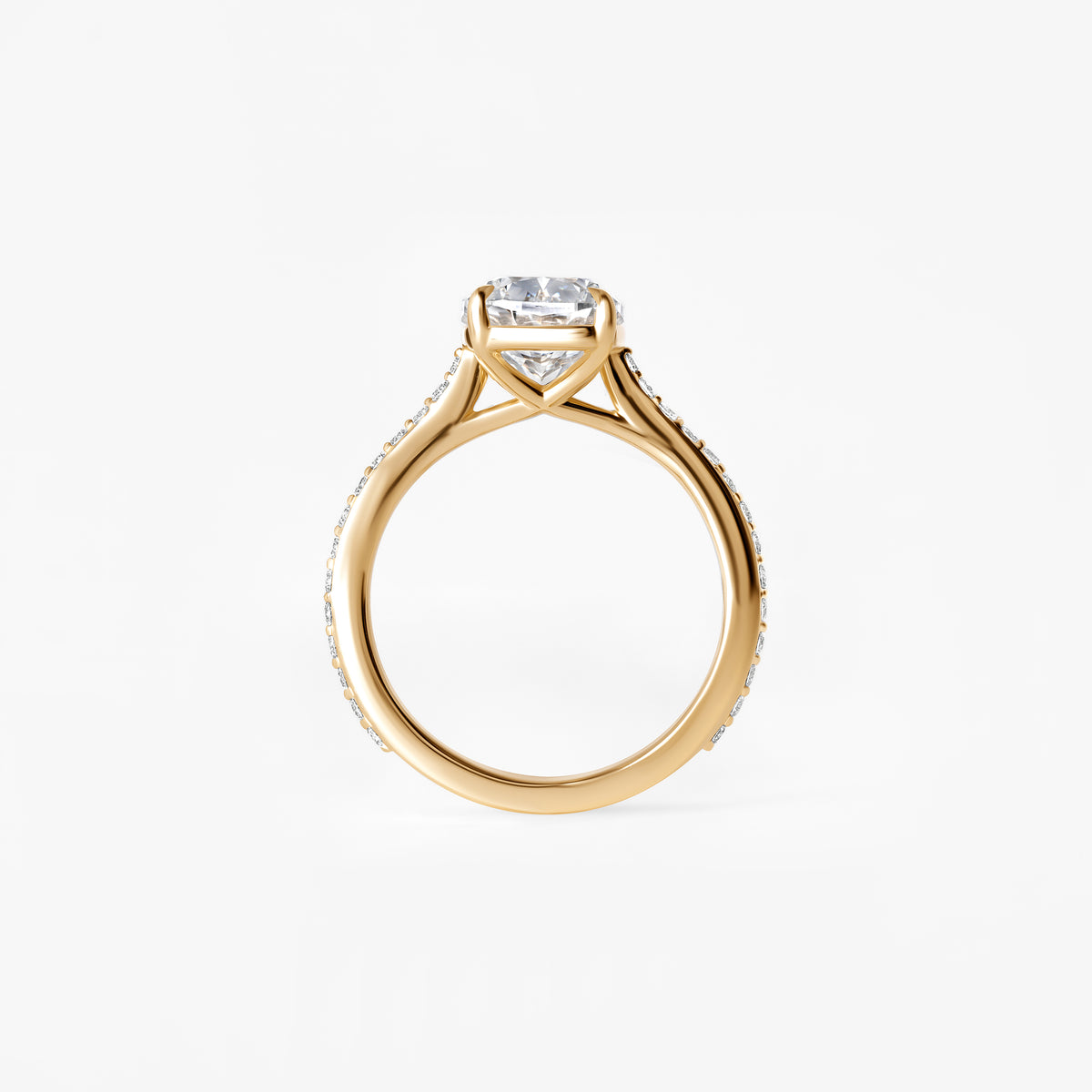 3.11CT Elongated Cushion Pavé Engagement Ring