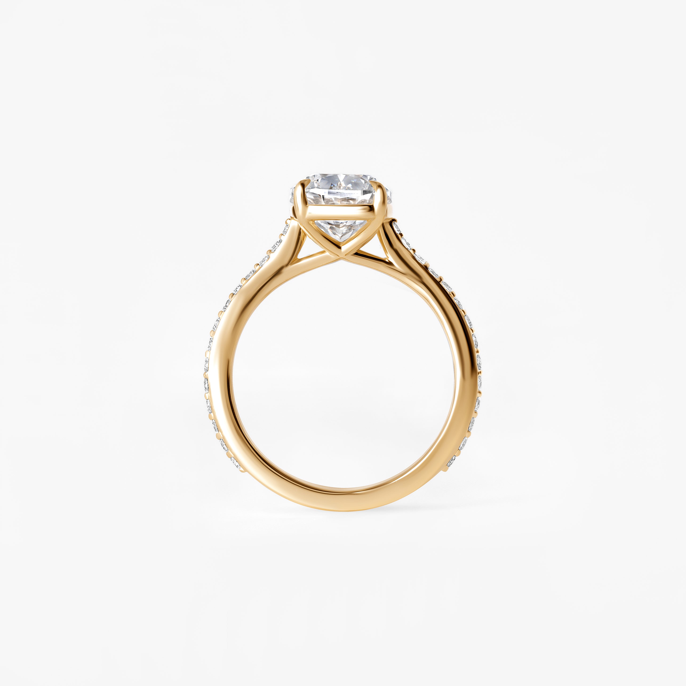 3.11CT Elongated Cushion Pavé Engagement Ring