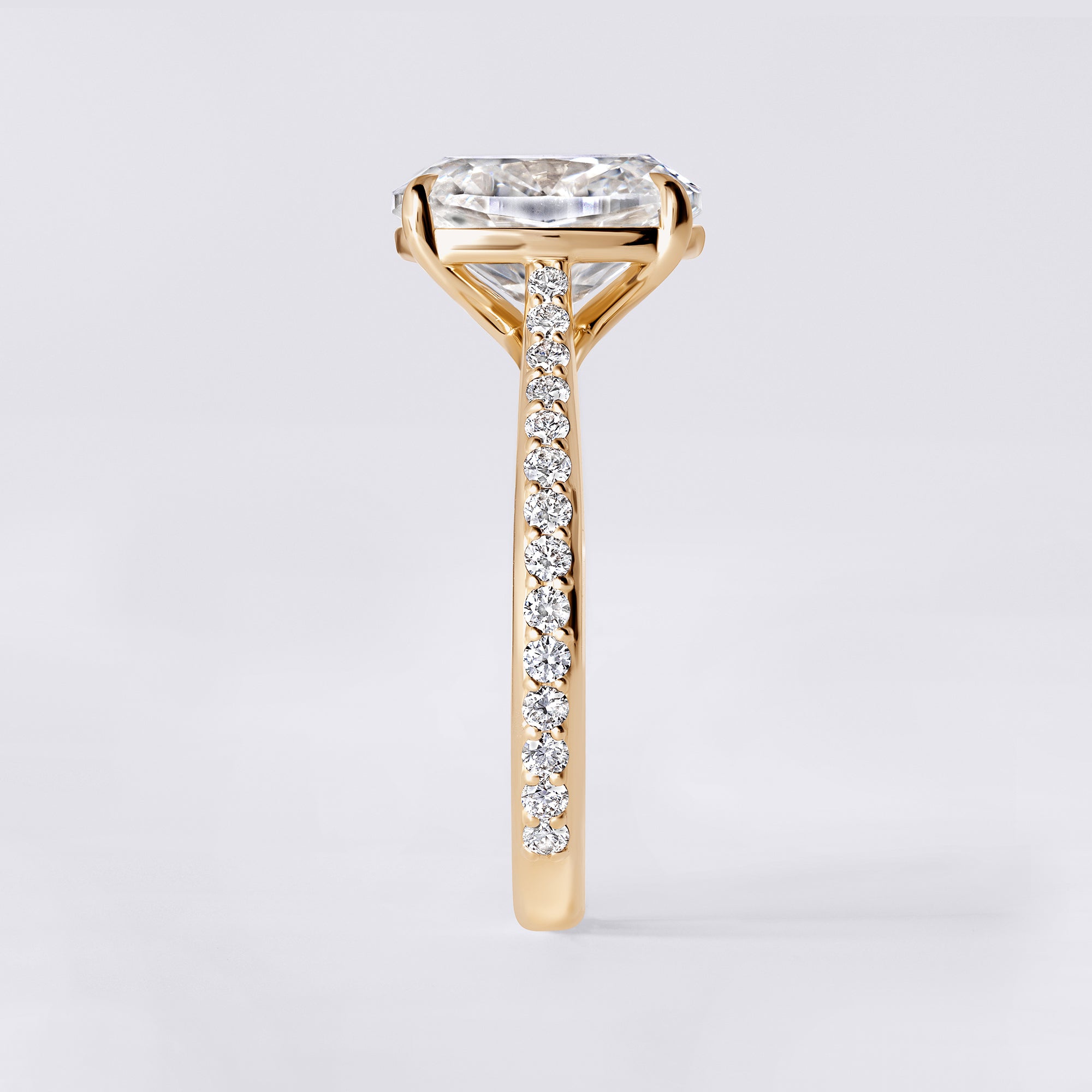 Luna 3.11 CTW Cushion Diamond Single Row Pavé Engagement Ring