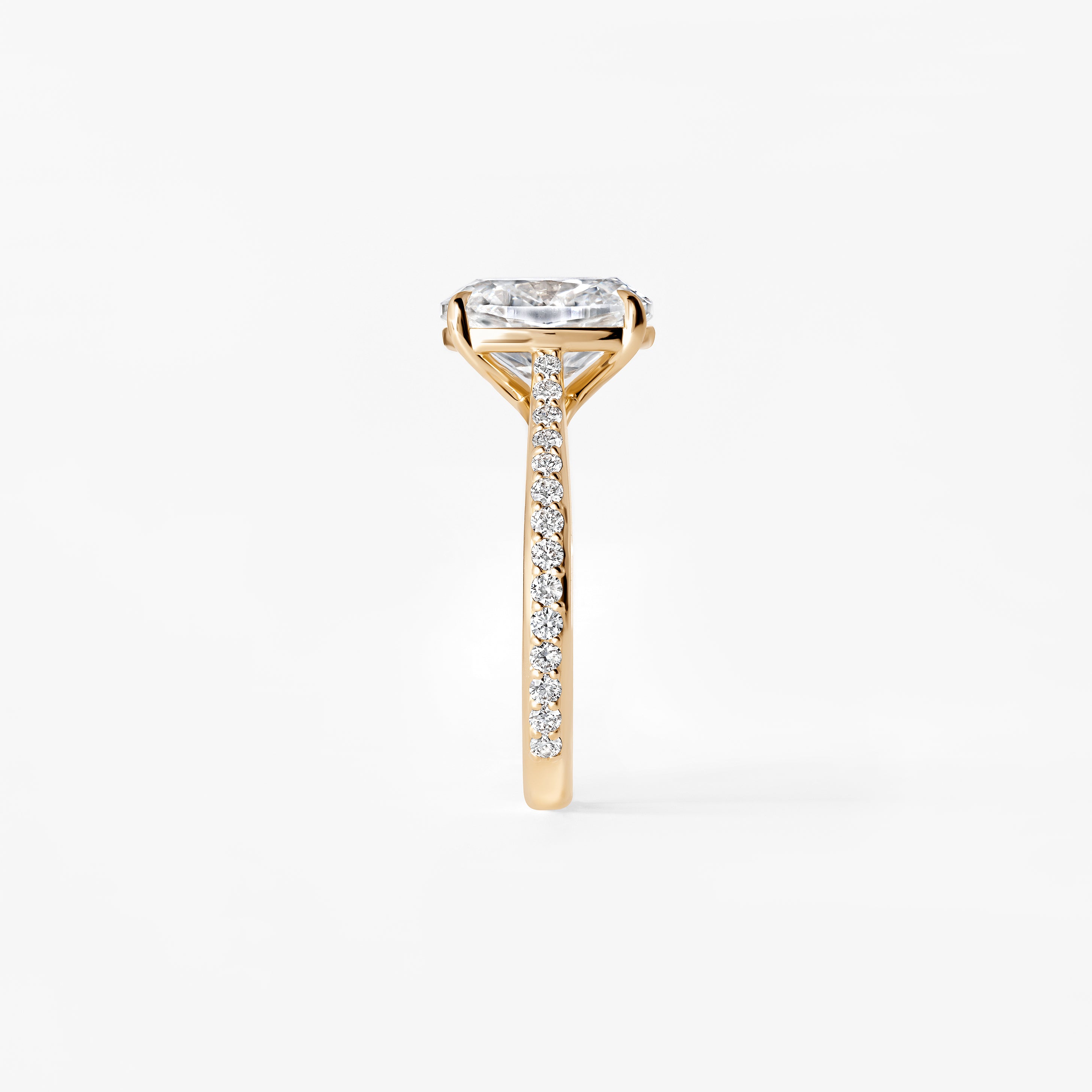 3.11CT Elongated Cushion Pavé Engagement Ring