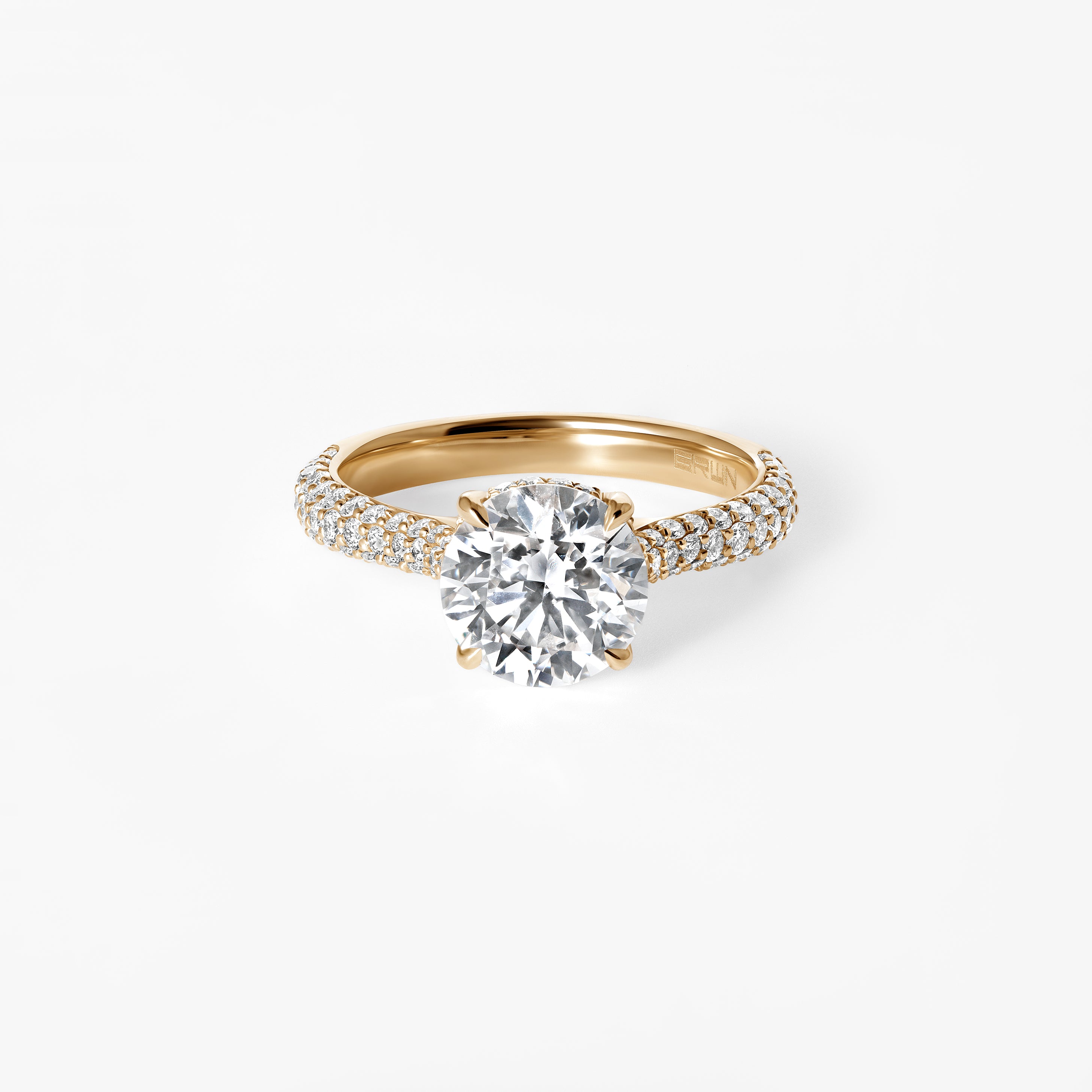 2.04CT Round Triple Row Pavé Engagement Ring