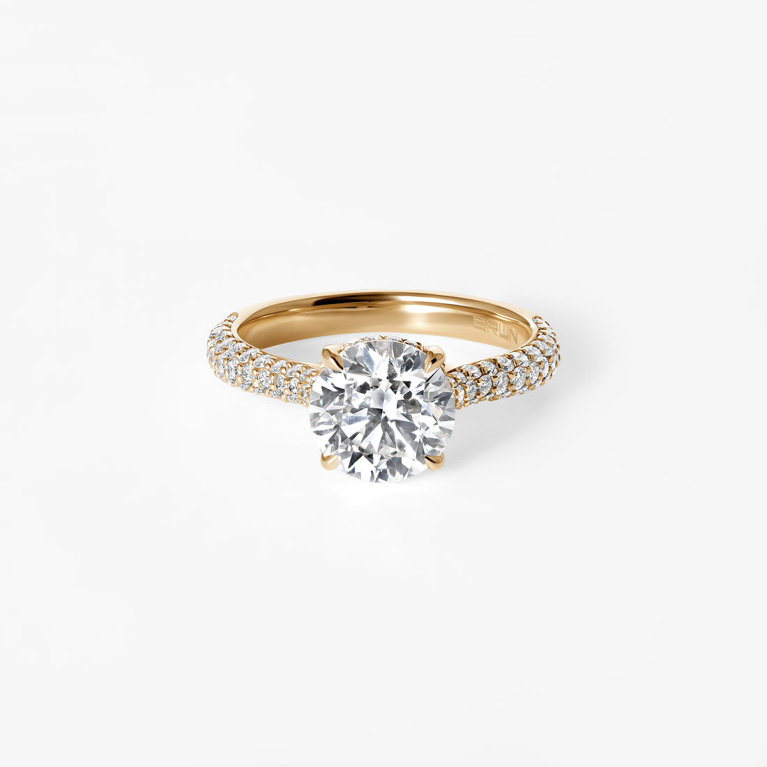 2.04CT Round Triple Row Pavé Engagement Ring