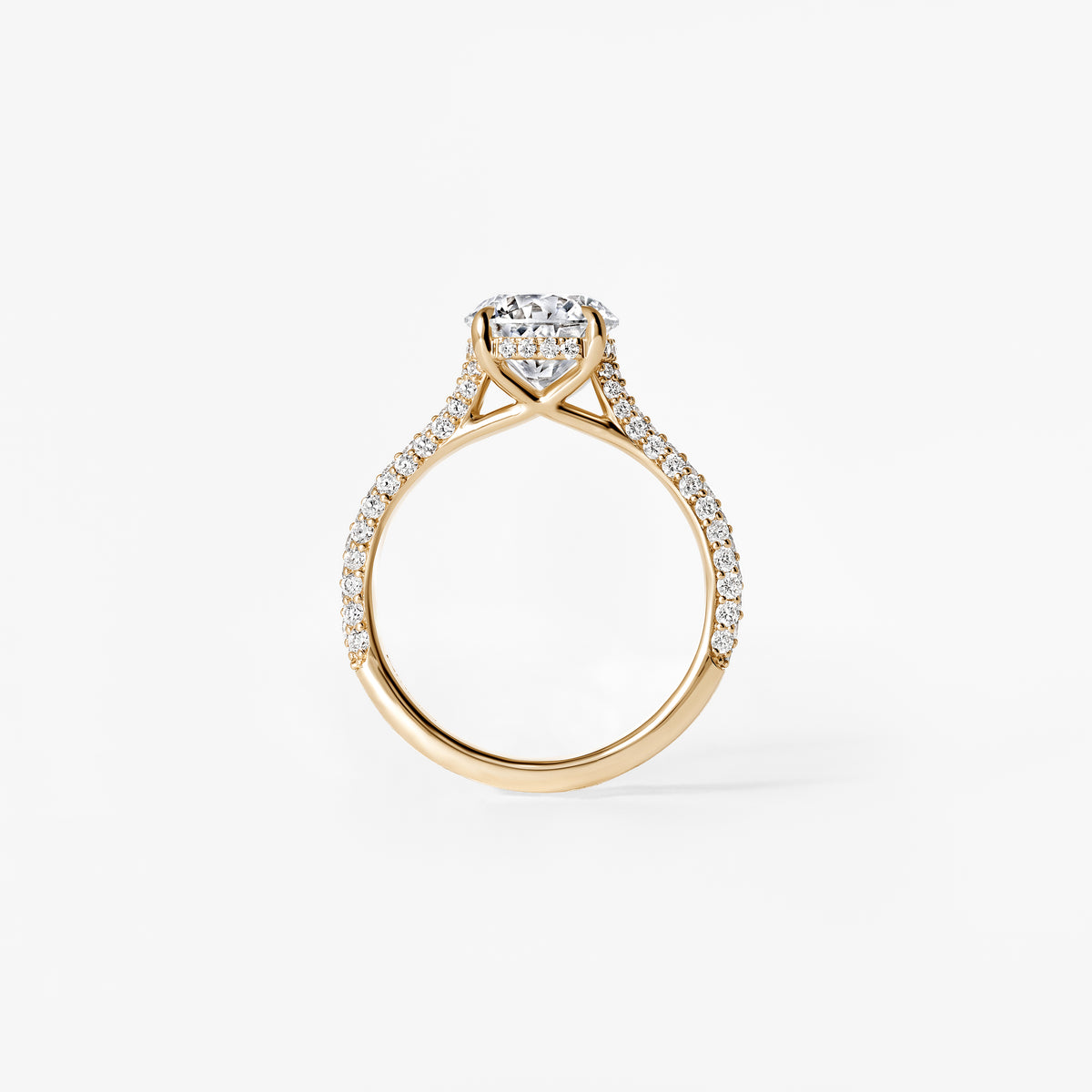 2.04CT Round Triple Row Pavé Engagement Ring