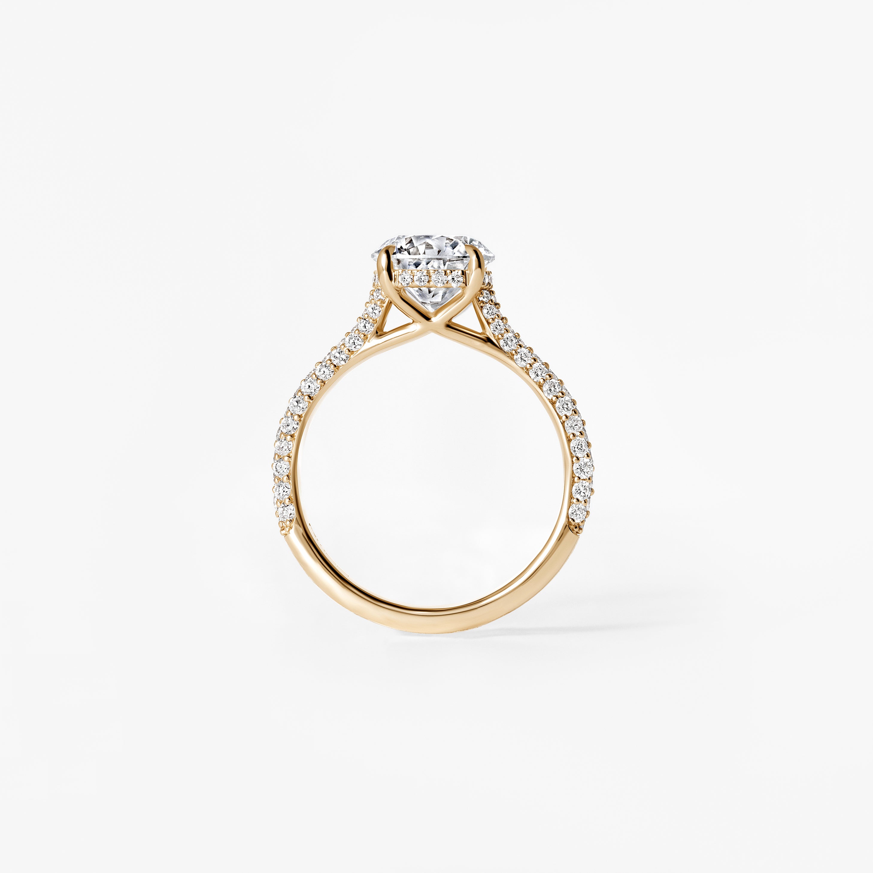 2.04CT Round Triple Row Pavé Engagement Ring